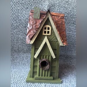 Rustic Green and Brown Birdhouse